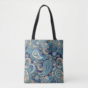 Paisley abstract pattern tote bag