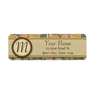 Paisley and Fan Flowers with Monogram