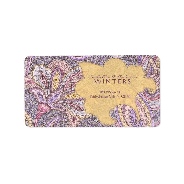 Paisley and flower pattern label (Front)
