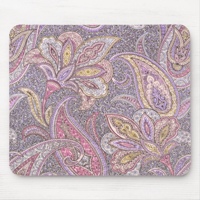 Paisley and flower pattern mouse mat (Front)