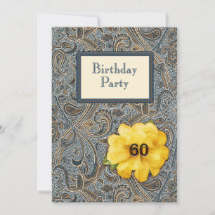 Paisley and Rose Birthday 60 Invitation