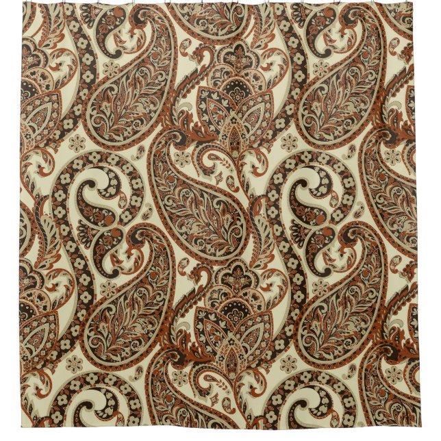 Paisley Asian Textile Seamless Background Shower Curtain (Front)