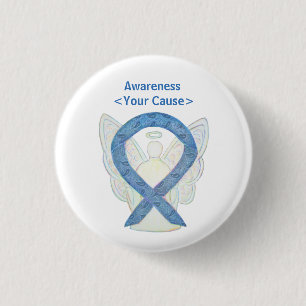 Paisley Awareness Ribbon Angel Art Pin Buttons