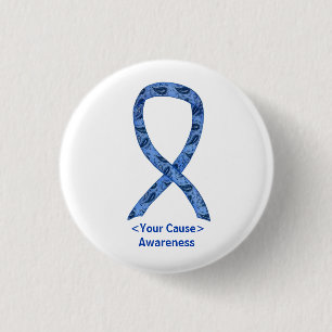 Paisley Awareness Ribbon Customised Pin Buttons