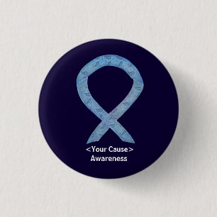 Paisley Awareness Ribbon Personalised Button Pins