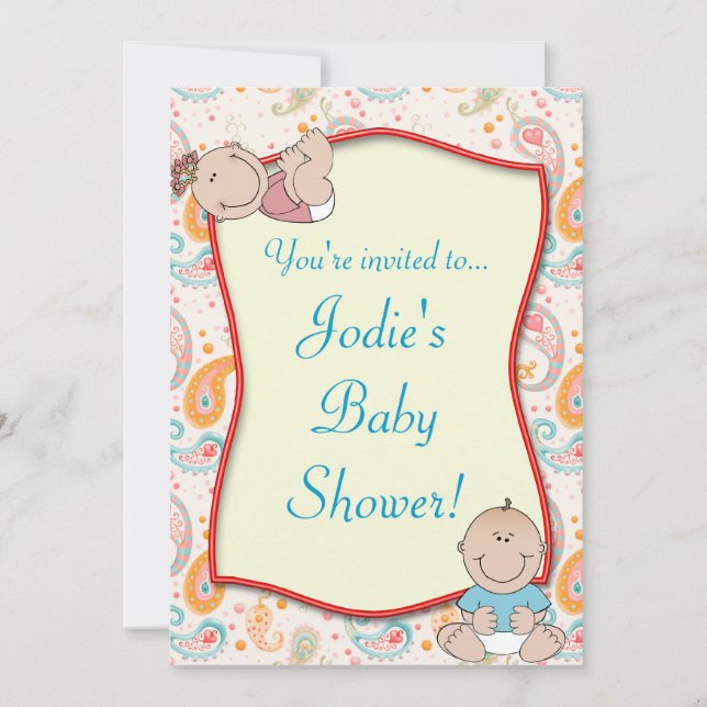 Paisley Baby Shower Invitation (Front)