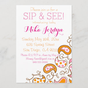 Paisley Baby Sip and See Invitation