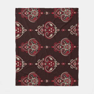Paisley Bandanna: Boho Vintage Print. Fleece Blanket