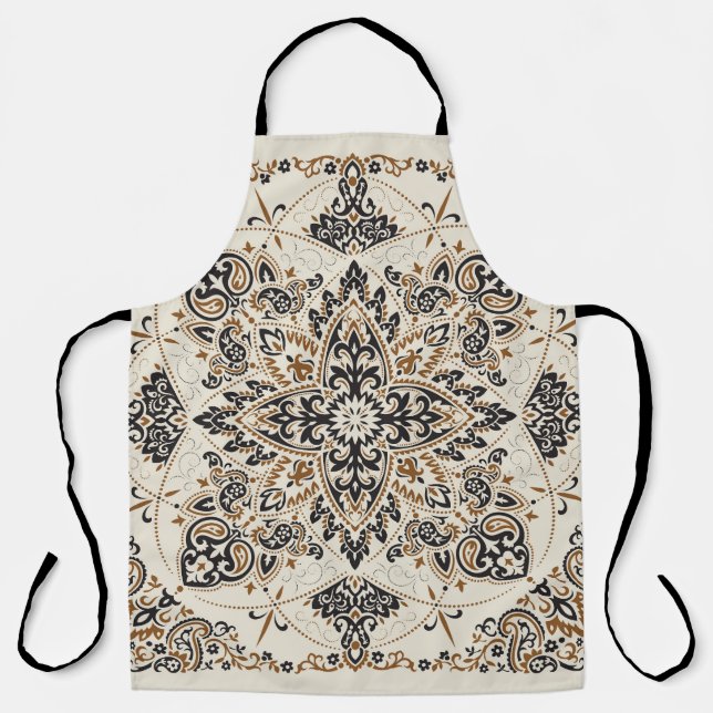 Paisley Bandanna Print Silk Design Apron (Front)