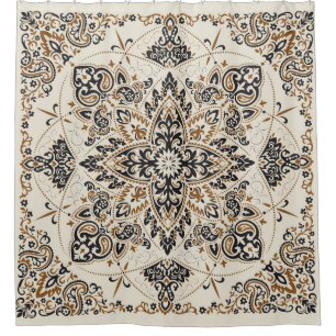Paisley Bandanna Print Silk Design Shower Curtain