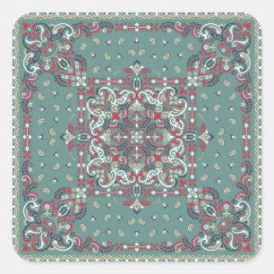 Paisley Bandanna Print: Silk Neck Scarf Square Sticker