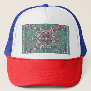 Paisley Bandanna Print: Silk Neck Scarf Trucker Hat