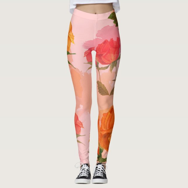 Paisley bandanna print, silk scarf design. leggings (Front)