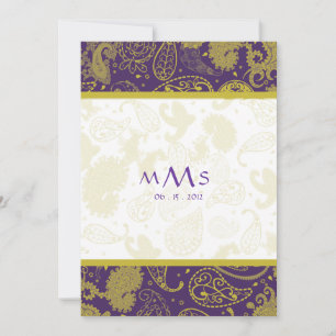 Paisley Banded Wedding Invitation