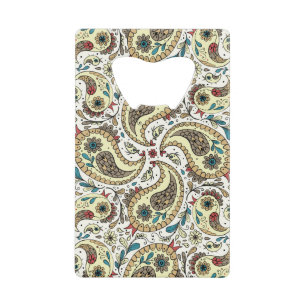 Paisley birds in yellow/brown and white