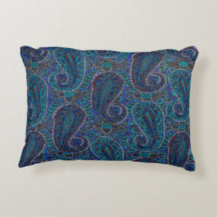 Paisley Blue Indian Boho Classic Vintage Decorative Cushion