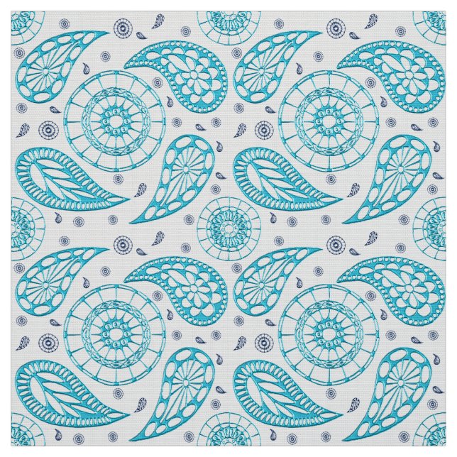 Paisley blue seamless pattern. fabric (Swatch)