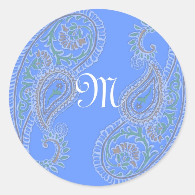 Paisley Blue Stickers (Front)