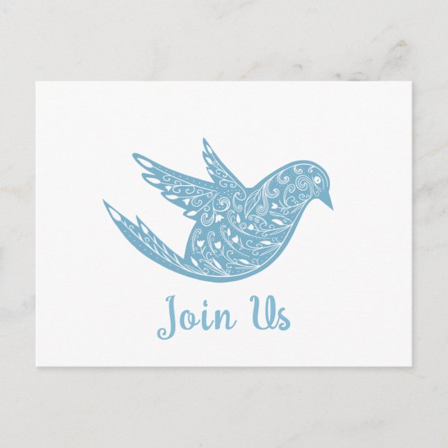 Paisley Bluebird Easter Invitation (Front)