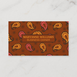 Paisley Brown Pattern Business Card