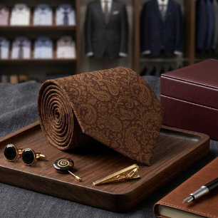 Paisley Brown Texture  Tie