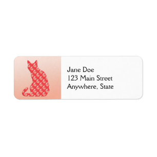 Paisley Cat - shades of coral orange