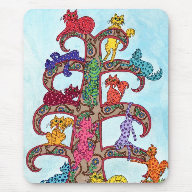 Paisley Cat Tree of Life Mouse Mat (Front)