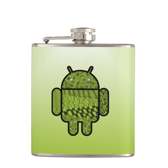 Paisley Character for the Android™ Robot Hip Flask (Front)