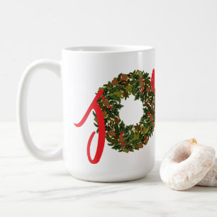 Paisley Christmas Wreath JOY Christmas Coffee Mug