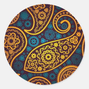 Paisley Classic Round Sticker