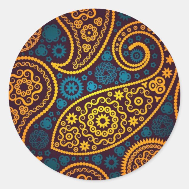 Paisley Classic Round Sticker (Front)