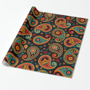 Paisley  colourful elegant wrapping paper