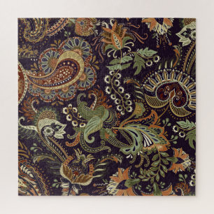 Paisley Colourful Textile: Ethnic Vintage Design Jigsaw Puzzle