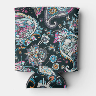 Paisley cucumber: traditional seamless pattern. can cooler