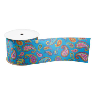Paisley Cute Colourful 1st Birthday Party Satin Ribbon