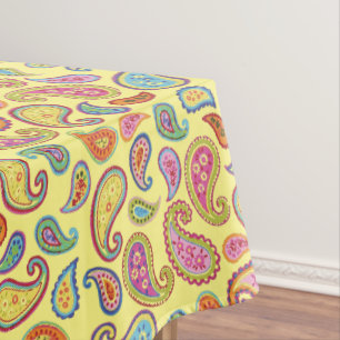 Paisley Cute Colourful 1st Birthday Party Tablecloth