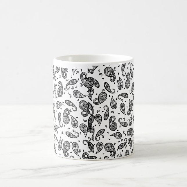 Paisley Design Customise colour background & Text Coffee Mug (Center)