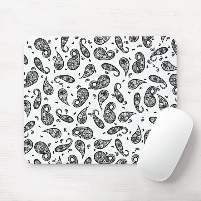 Paisley Design Customise colour background & Text Mouse Mat (With Mouse)