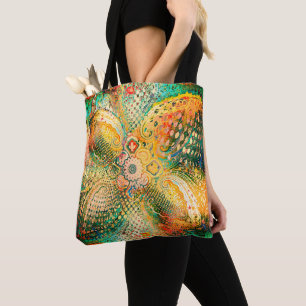 Paisley Design in Vibrant Yellow and Green Tones Tote Bag