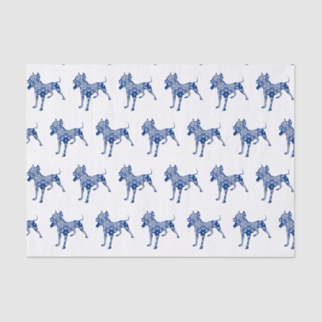 Paisley Dog No. 1 | Blue Tissue Paper (Front)