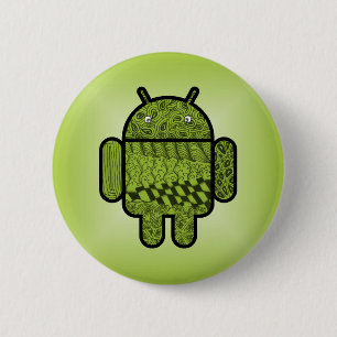 Paisley Doodle Character for Android™ 6 Cm Round Badge