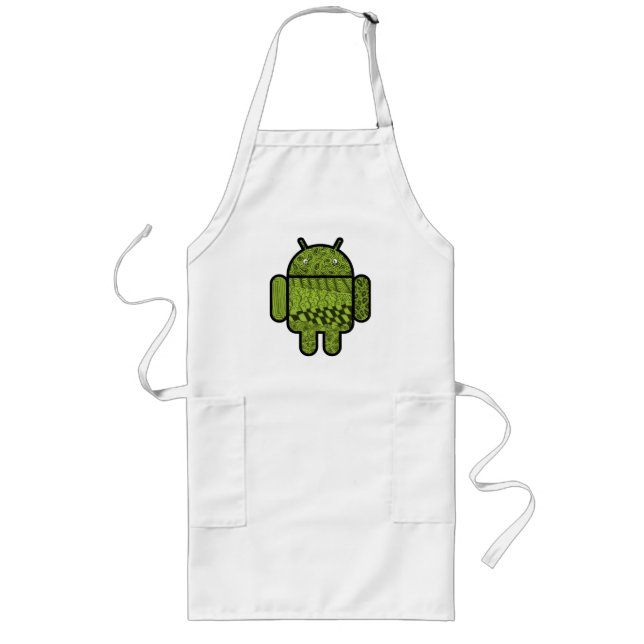 Paisley Doodle Character for Android™ Long Apron (Front)