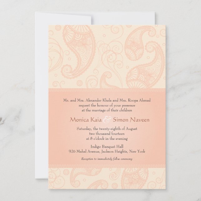 Paisley Dreams Wedding Invitation (Front)