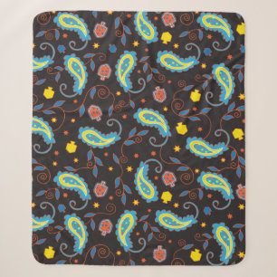 Paisley Dreidels Sherpa Hanukkah Blanket/Medium Blanket