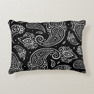 Paisley elegance: seamless ethnic pattern. decorative cushion