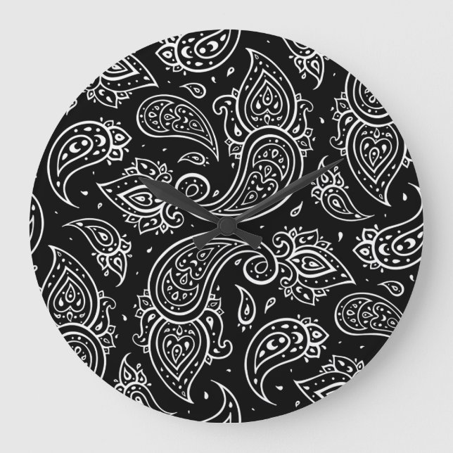 Paisley elegance: seamless ethnic pattern. large clock (Front)