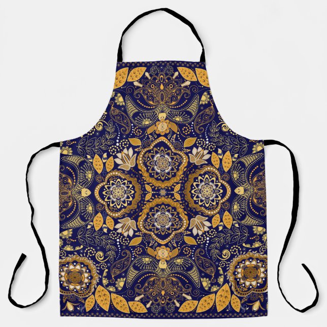 Paisley Elegance: Textile Design Pattern Apron (Front)