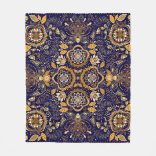 Paisley Elegance: Textile Design Pattern Fleece Blanket