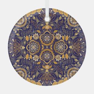 Paisley Elegance: Textile Design Pattern Glass Tree Decoration