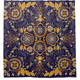 Paisley Elegance: Textile Design Pattern Shower Curtain